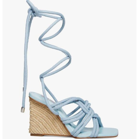 Steve Madden Light Blue Wedge Sandals - Picture 2 of 5